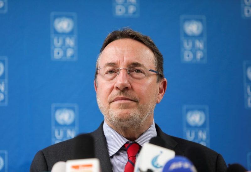 United Nations Development Programme (UNDP) Administrator Achim Steiner speaks during a news conference in Kabul, Afghanistan, March 29, 2022. REUTERS/Ali Khara