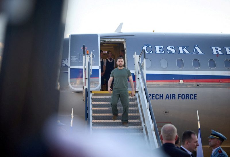 Ukraine's President Volodymyr Zelenskiy arrives at Prague, Czech Republic, July 6, 2023. Ukrainian Presidential Press Service/Handout via REUTERS ATTENTION EDITORS - THIS IMAGE HAS BEEN SUPPLIED BY A THIRD PARTY.