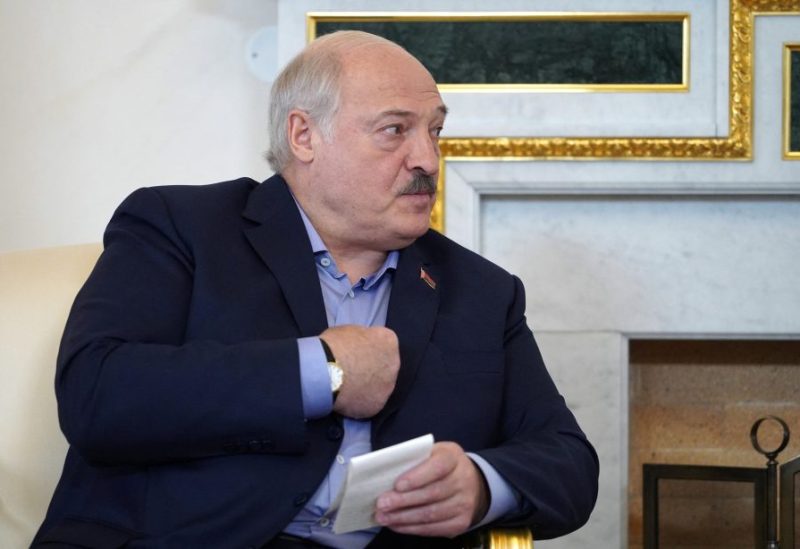 Belarusian President Alexander Lukashenko attends a meeting with Russian President Vladimir Putin in Saint Petersburg, Russia July 23, 2023. Sputnik/Alexei Danichev/Kremlin via REUTERS