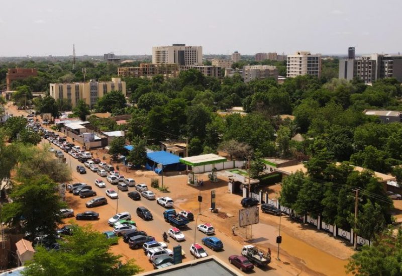 An aerial view of traffic on a street in the capital Niamey, Niger July 28, 2023. REUTERS/Souleymane Ag Anara