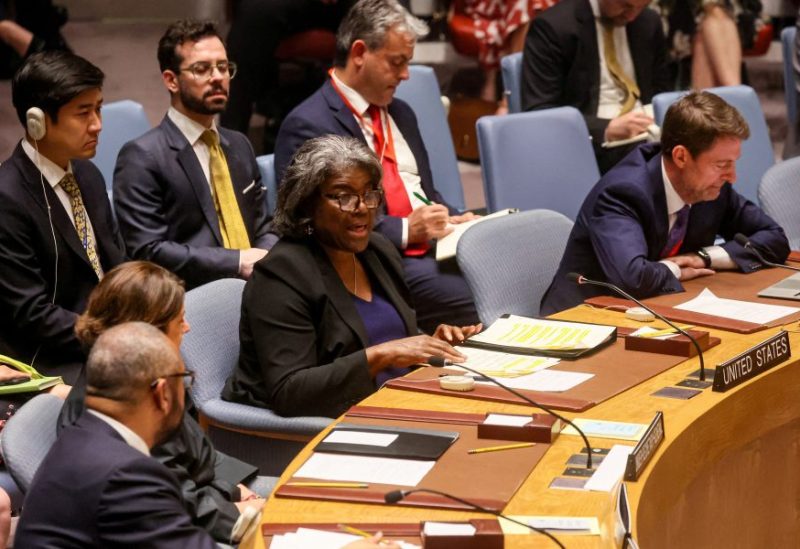 U.S. Ambassador to the United Nations Linda Thomas-Greenfield addresses the U.N. Security Council meeting on the situation in Ukraine, at the U.N. headquarters in New York City, U.S., July 17, 2023. REUTERS/Brendan McDermid/File Photo