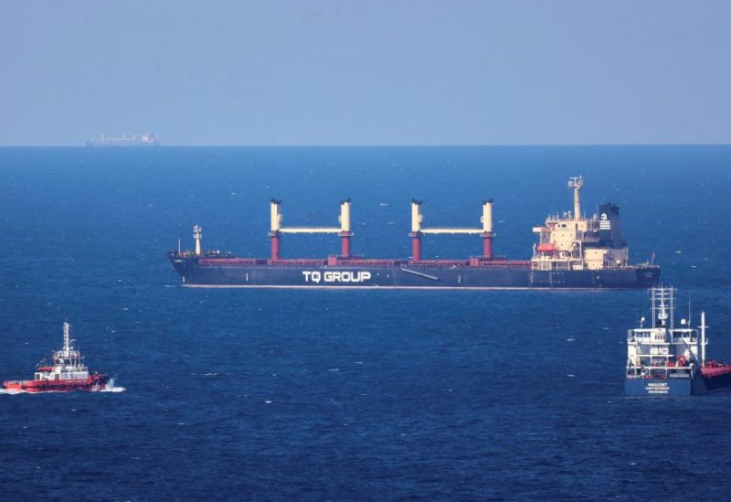 Turkish-flagged bulker TQ Samsun, carrying grain under UN's Black Sea Grain Initiative, is pictured in the Black Sea, north of Bosphorus Strait, off Istanbul, Turkey July 17, 2023. REUTERS/Yoruk Isik/File Photo