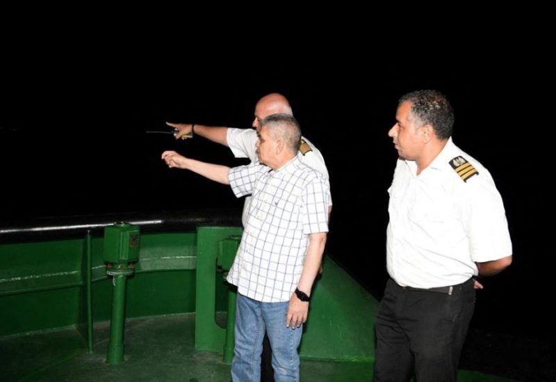 Suez Canal Authority (SCA) head Osama Rabie works with officials following a Suez Canal tugboat sunk after colliding with a Hong Kong-flagged LPG tanker in the waterway of the Suez Canal, Egypt, August 5, 2023. Suez Canal Authority/Handout via REUTERS
