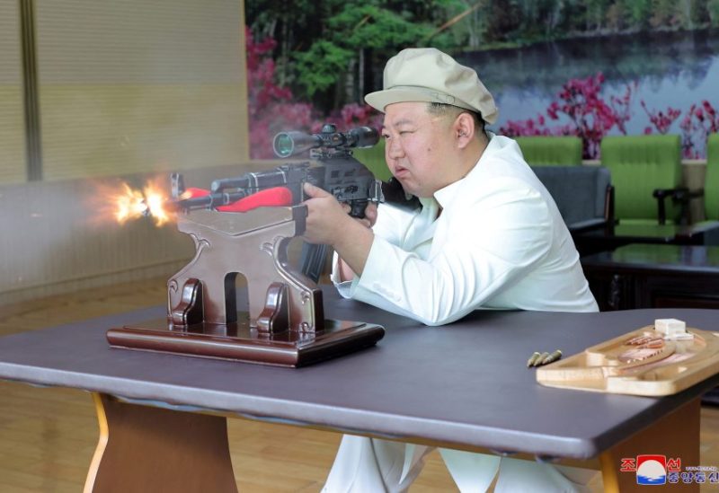 North Korean leader Kim Jong Un gives field guidance at a major weapon factory in this image released by North Korea's Korean Central News Agency on August 6, 2023. KCNA via REUTERS
