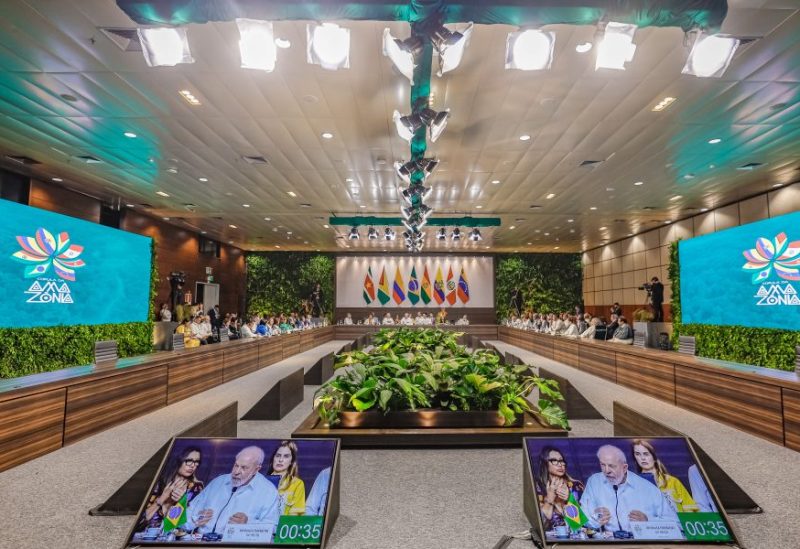 Brazil's President Luiz Inacio Lula da Silva addresses the audience at the summit of the Amazon Cooperation Treaty Organization (ACTO), in Belem, Brazil August 8, 2023. Ricardo Stuckert/Brazil Presidency/Handout via REUTERS