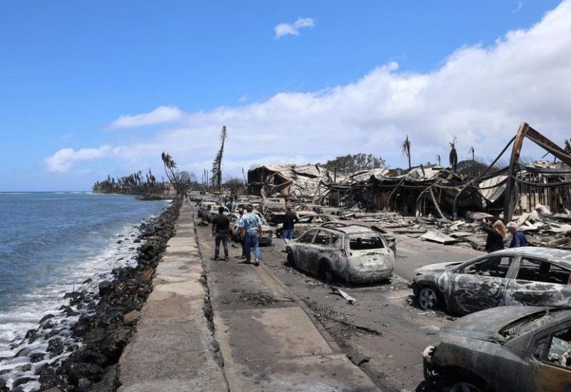 A view of damage cause by wildfires in Lahaina, Maui, Hawaii, U.S., in this undated picture posted on August 11, 2023. Office of the Governor Hawaii Josh Green/Handout via REUTERS