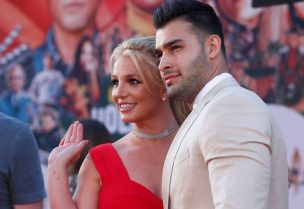 Britney Spears and Sam Asghari pose at the premiere of "Once Upon a Time In Hollywood" in Los Angeles, California, U.S., July 22, 2019. REUTERS/Mario Anzuoni/File Photo