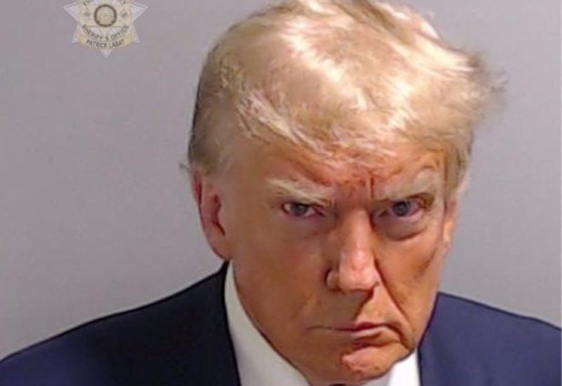 Former U.S. President Donald Trump is shown in a police booking mugshot released by the Fulton County Sheriff's Office, after a Grand Jury brought back indictments against him and 18 of his allies in their attempt to overturn the state's 2020 election results in Atlanta, Georgia, U.S., August 24, 2023. Fulton County Sheriff's Office/Handout