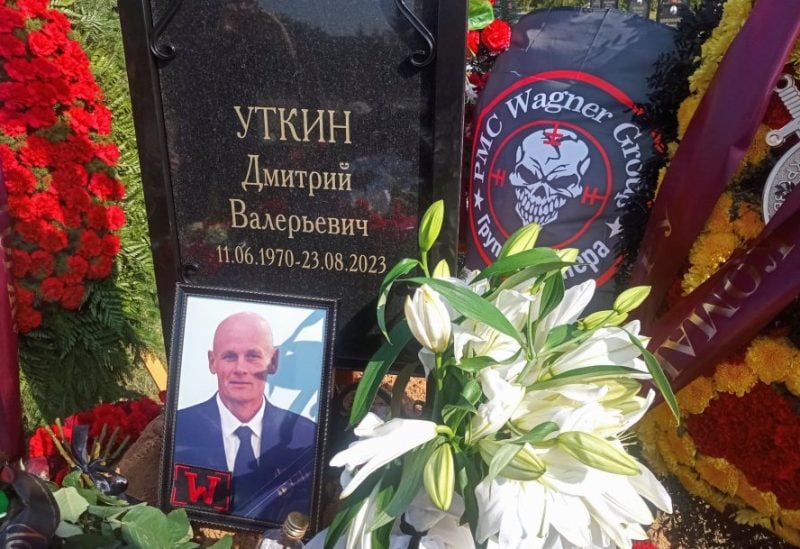 A view shows the grave of co-founder and military commander of Wagner mercenary group Dmitry Utkin, who died in a recent plane crash, following a funeral at a cemetery in Mytishchi on the outskirts of Moscow, Russia, August 31, 2023. REUTERS/Stringer