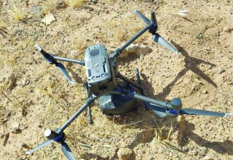 A picture released by the Jordanian Armed Forces website shows what it said is a drone from Syria that the Jordanian army intercepted and downed on Jordan's side of the border, Jordan July 24, 2023. JORDAN ARMED FORCES/Handout via REUTERS