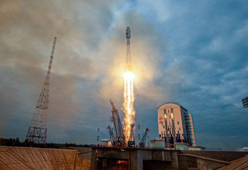 A Soyuz-2.1b rocket booster with a Fregat upper stage and the lunar landing spacecraft Luna-25 blasts off from a launchpad at the Vostochny Cosmodrome in the far eastern Amur region, Russia, August 11, 2023. Roscosmos/Vostochny Space Centre/Handout via REUTERS