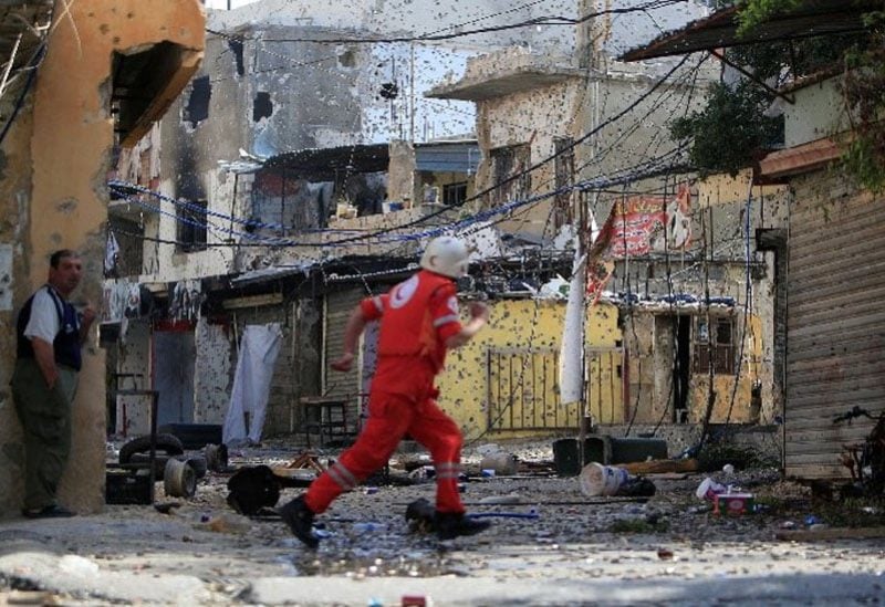 A member of the Red Crescent was injured during the clashes in Ain al-Hilweh camp (social medeia)