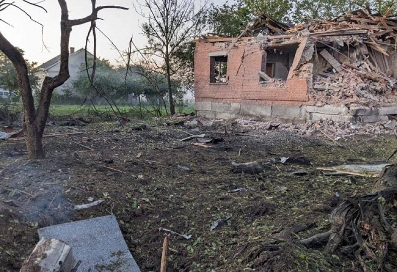 A view shows a building destroyed during a Russian missile strike, amid Russia's attack on Ukraine, in Lviv region, Ukraine August 15, 2023. Head of the Lviv Regional Military Administration Maksym Kozytskyi/Handout via REUTERS THIS IMAGE HAS BEEN SUPPLIED BY A THIRD PARTY. NO RESALES. NO ARCHIVES. MANDATORY CREDIT.