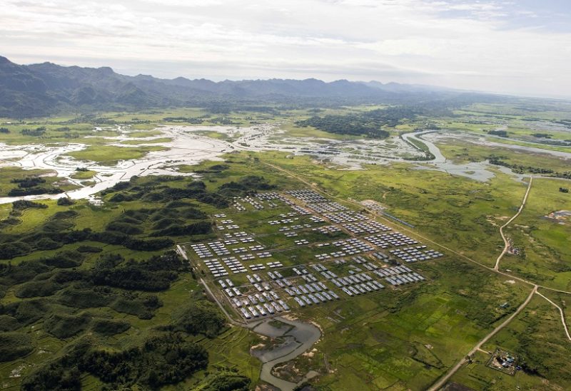 An aerial view of Hla Phoe Khaung transit camp for Rohingya who decide to return back from Bangladesh, is seen in Maungdaw, Rakhine state, Myanmar, September 20, 2018. Ye Aung Thu/Pool via REUTERS/File Photo