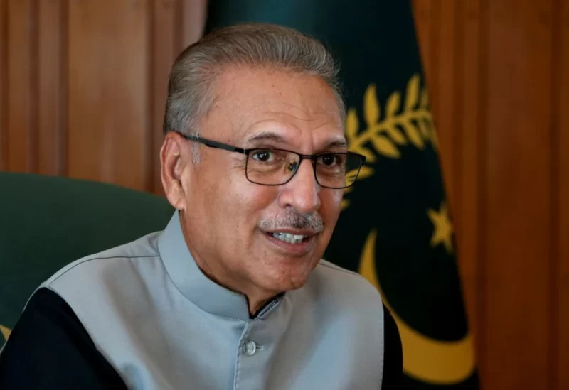 Pakistan's President Arif Alvi speaks with Reuters in an interview after Pakistan's presidency was recognized as the world's first presidential secretariat running on clean energy, in Islamabad, Pakistan October 27, 2021. REUTERS