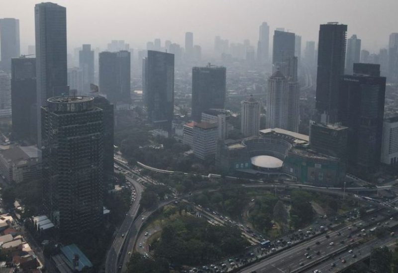 General view of high-rise buildings shrouded in smog during morning rush hour in Jakarta, Indonesia, August 23, 2023. REUTERS