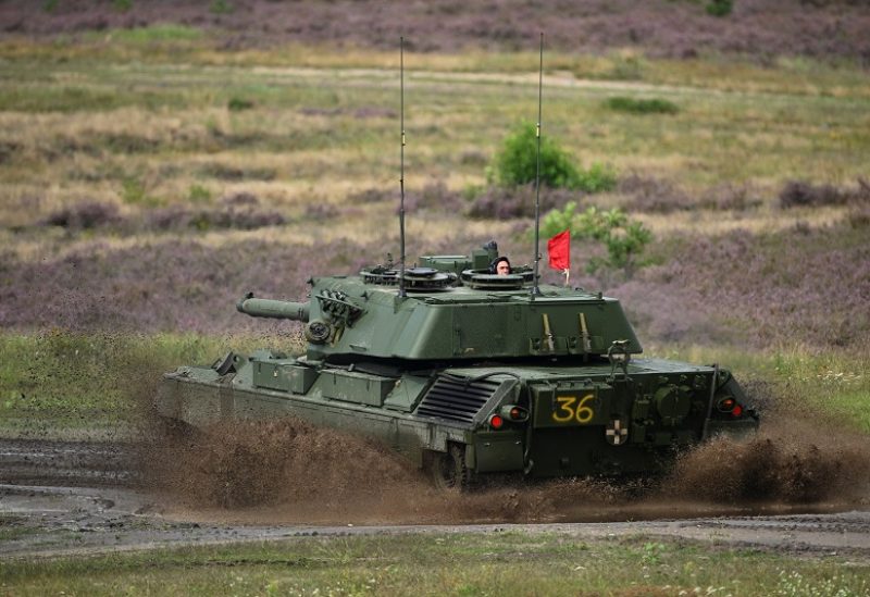 Ukrainian soldiers train to use a Leopard 1A5 main battle tank during a media day of the European Union Military Assistance Mission in support of Ukraine (EUMAM Ukraine) in Klietz, Germany August 17, 2023. REUTERS/Annegret Hilse