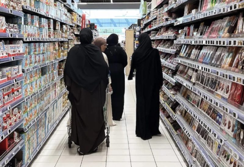 Muslim women are pictured in a shopping mall in Nanterre, France, in July.