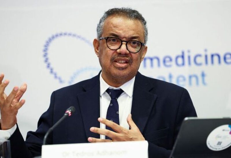 The head of the World Health Organization (WHO), Dr Tedros Adhanom Ghebreyesus speaks during a breakfast meeting with delegates and media, ahead of his visit to the launch of a WHO-backed mRNA vaccine production and technology transfer hub in Cape Town, South Africa, April 20, 2023, REUTERS/Esa Alexander/File Photo