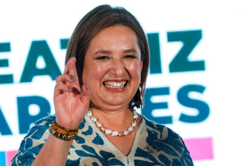 Mexican Senator Xochitl Galvez gestures during a private event as she pursues for the Frente Amplio por Mexico opposition alliance's candidacy for the 2024 presidential election, in Monterrey, Mexico August 19, 2023. REUTERS/Daniel Becerril/File Photo