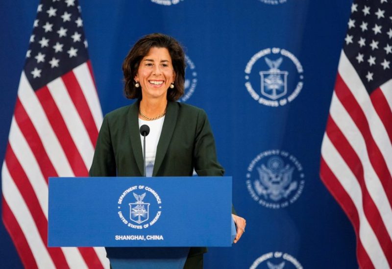 U.S. Secretary of Commerce Gina Raimondo attends a press conference at the Boeing Shanghai Aviation Services near the Shanghai Pudong International Airport, in Shanghai, China August 30, 2023. REUTERS/Aly Song