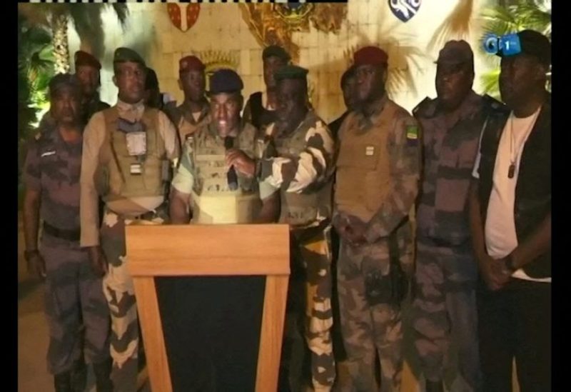 Gabonese military appear on television as they announce that they have seized power following President Ali Bongo Ondimba's re-election, in this screengrab obtained by Reuters on August 30, 2023. Gabon 1ere/Handout via REUTERS/File Photo