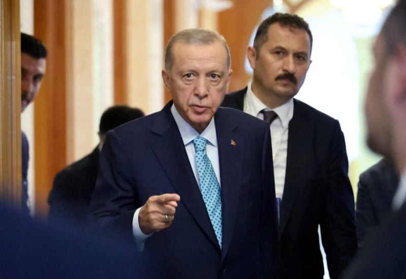 Turkish President Tayyip Erdogan walks following talks with Russian President Vladimir Putin in Sochi, Russia, September 4, 2023. Sputnik/Mikhail Klimentyev/Kremlin via REUTERS/File Photo