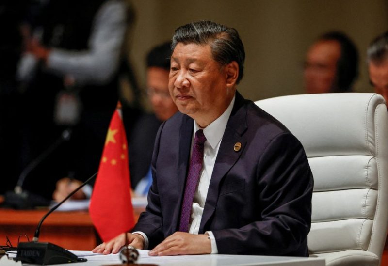 Chinese President Xi Jinping attends the plenary session of the 2023 BRICS Summit at the Sandton Convention Centre in Johannesburg, South Africa on August 23, 2023. GIANLUIGI GUERCIA/Pool via REUTERS