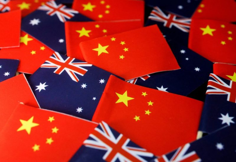 Flags of Australia and China are displayed in this illustration picture taken May 11, 2023. REUTERS/Florence Lo/Illustration/File Photo