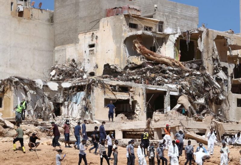 Search and rescue personnel work following fatal floods in Derna, Libya, September 16, 2023. REUTERS/Amr Alfiky