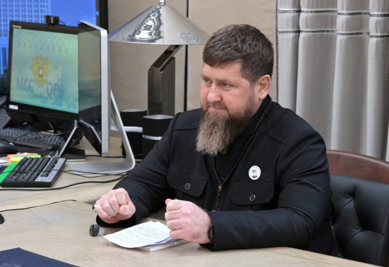 Head of the Chechen Republic Ramzan Kadyrov attends a meeting with Russian Prime Minister Mikhail Mishustin in Moscow, Russia April 27, 2023. Sputnik/Alexander Astafyev/Pool via REUTERS