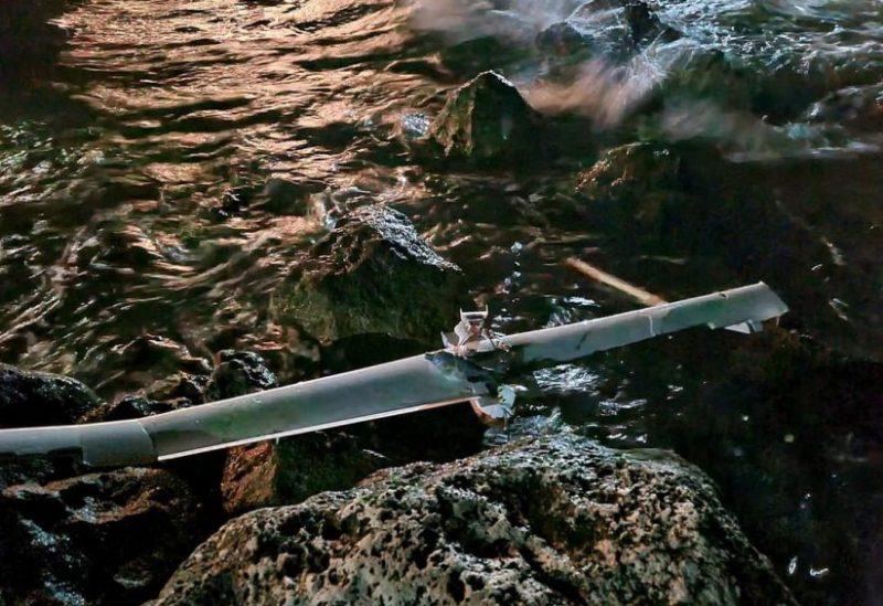A drone carrying explosives is seen on the Black Sea coast near the village of Tyulenovo, Bulgaria, in this handout image released on September 18, 2023. Bulgarian Ministry of Defence/Handout via REUTERS
