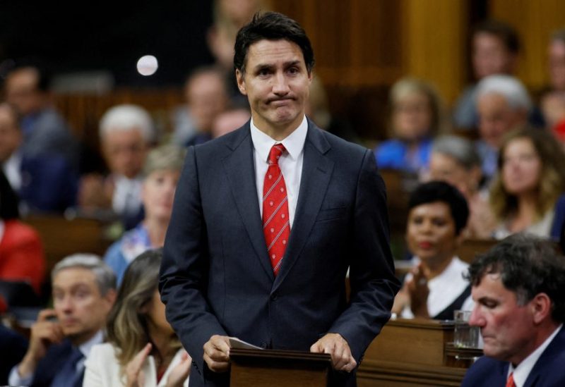 Canada's Prime Minister Justin Trudeau rises to make a statement in the House of Commons on Parliament Hill in Ottawa, Ontario, Canada, Sept. 18, 2023. REUTERS/Blair Gable/File Photo