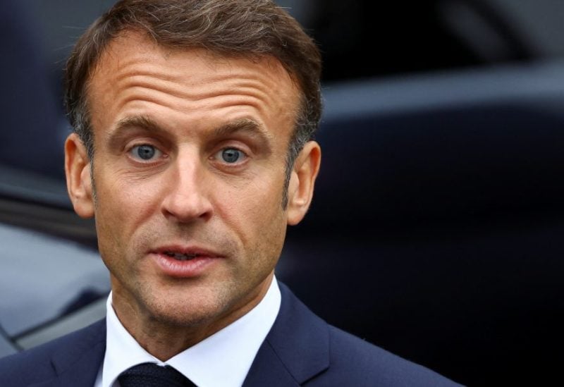 French President Emmanuel Macron visits the construction site of Notre-Dame de Paris Cathedral, which was damaged in a devastating fire, with his wife Brigitte Macron, Britain's King Charles and Queen Camilla in Paris, on the second day of their State visit to France, September 21, 2023. REUTERS/Hannah McKay