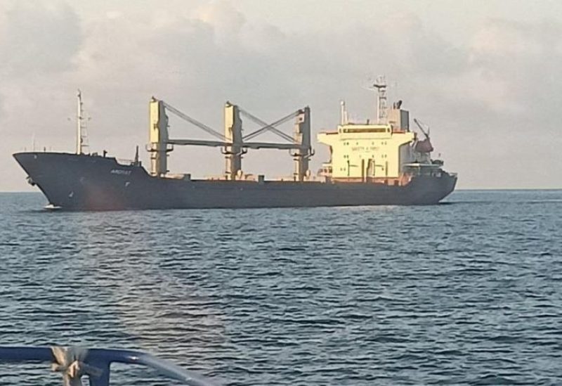 Palau-flagged bulk carrier Aroyat is pictured at sea, in this picture obtained from social media and released on September 22, 2023. Oleksandr Kubrakov via X/via REUTERS