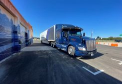 A Peterbilt 579 truck equipped with Aurora's self-driving system is seen at the company's terminal in Palmer, south of Dallas, Texas, U.S. September 23, 2021. REUTERS/Tina Bellon/File Photo