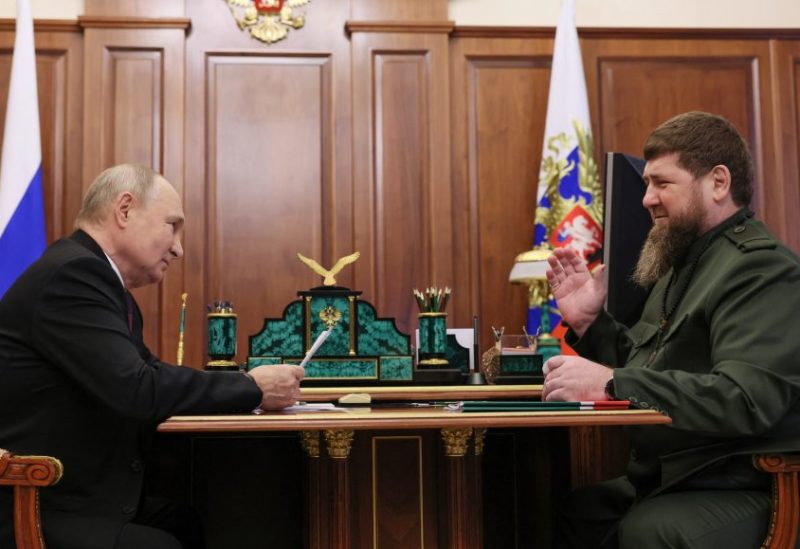 Russian President Vladimir Putin attends a meeting with Chechen leader Ramzan Kadyrov in Moscow, Russia, September 28, 2023. Sputnik/Mikhail Metzel/Pool via REUTERS