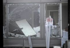 View of the damage after an explosion occurred early Thursday morning in a housing area in Storvreta outside Uppsala, Sweden, September 28, 2023. A 25-year-old woman died in the blast. TT News Agency/Anders Wiklund via REUTERS/File Photo