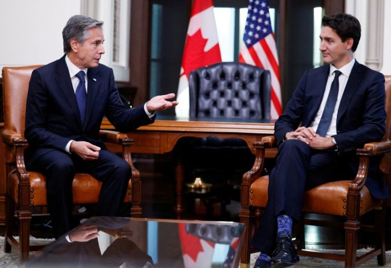 Canada's Prime Minister Justin Trudeau and U.S. Secretary of State Antony Blinken take part in a bilateral meeting, in Ottawa, Ontario, Canada October 27, 2022. REUTERS/Blair Gable/Pool/File Photo