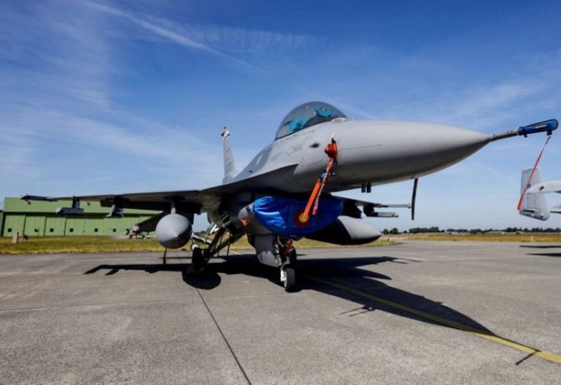 An F-16 combat jet of the US Airforce is prepared for practice flights ahead of the Air Defender Exercise 2023 at the military airport of Jagel, northern Germany, on June 9, 2023. AXEL HEIMKEN/Pool via REUTERS