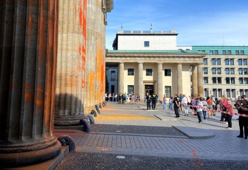 Berlin's Brandenburg Gate spray-painted by climate activists