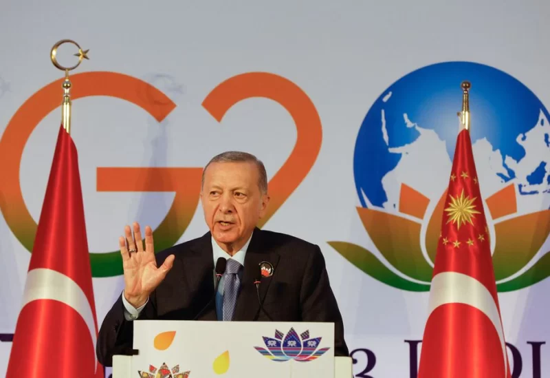 Turkish President Tayyip Erdogan attends a press conference on the sidelines of the G20 Summit in New Delhi, India, September 10, 2023. REUTERS