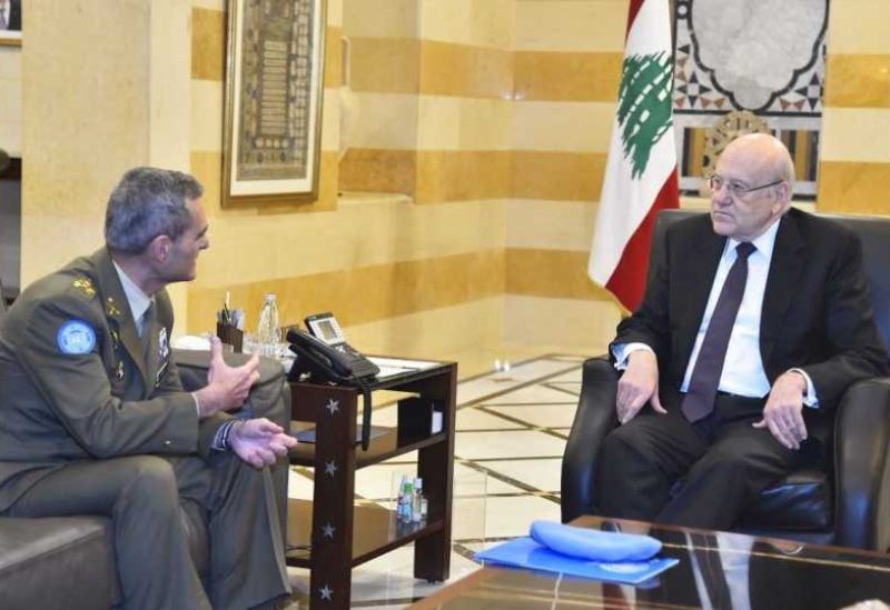 President Najib Mikati and the commander of the international forces in the south, General Arnoldo Lazaro.