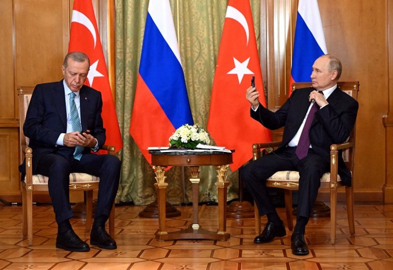 Russian President Vladimir Putin and Turkish President Tayyip Erdogan attend a meeting in Sochi, Russia, September 4, 2023. Sputnik/Sergei Guneev/Pool via REUTERS ATTENTION EDITORS - THIS IMAGE WAS PROVIDED BY A THIRD PARTY. TPX IMAGES OF THE DAY