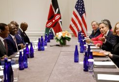 U.S. Secretary of State Antony Blinken meets with Kenya's President William Ruto at the United Nations in New York City, U.S., September 21, 2023. Jason DeCrow/Pool via REUTERS