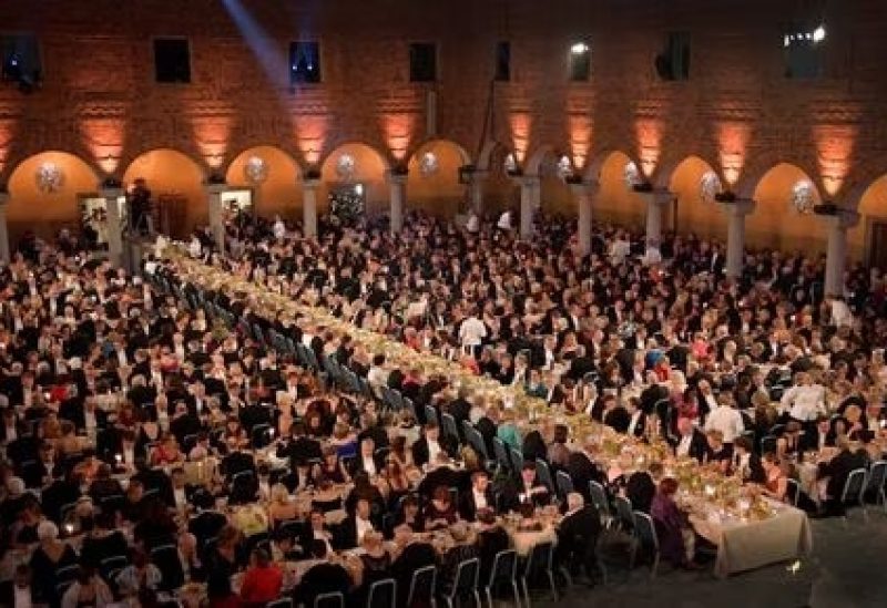 General view of the Nobel banquet at Stockholm City Hall, in Stockholm, Sweden December 10, 2019. TT News Agency/Anders Wiklund via REUTERS/File Photo