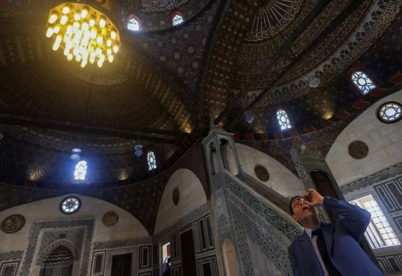 An archaeologist looks at the restored Sariyat al-Gabal Mosque, also known as the Mosque of Suleyman Pasha al-Khadim, the first Ottoman mosque built inside the Salah al-Din Citadel in old Cairo, Egypt, September 16, 2023. REUTERS