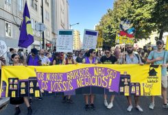 People protest against increasing rents and house prices, in Lisbon, Portugal, September 30, 2023. REUTERS