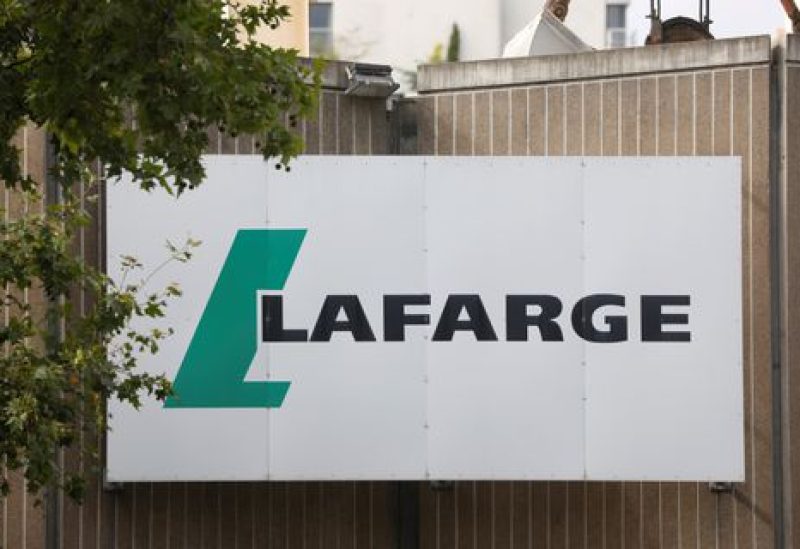 The logo of French concrete maker Lafarge is seen on the plant of Bercy on the banks of the river Seine in Paris, France, September 3, 2020. REUTERS/Charles Platiau