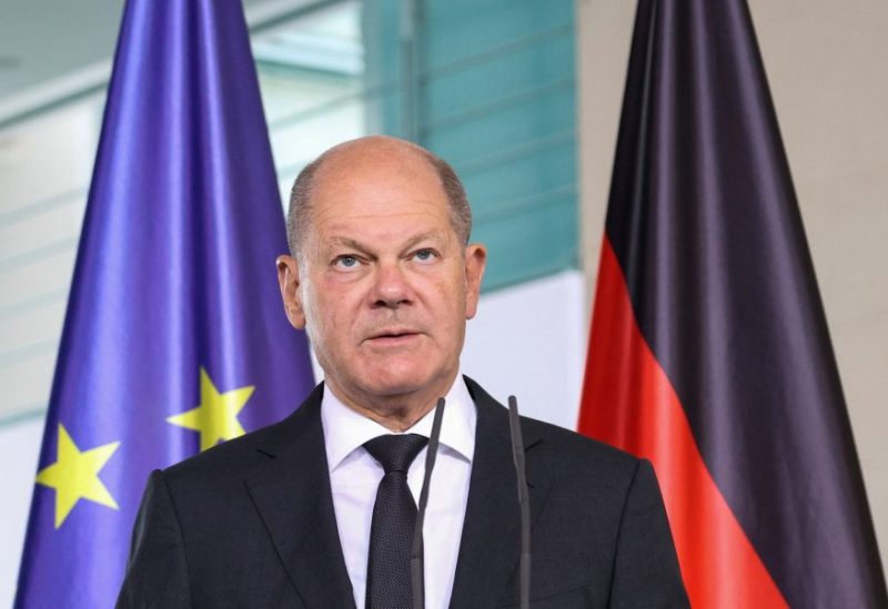 German Chancellor Olaf Scholz comments on the situation in the Middle East, one day after Hamas' attacks on Israel, in the chancellery, Berlin, Germany, October 8, 2023. REUTERS/Liesa Johannssen